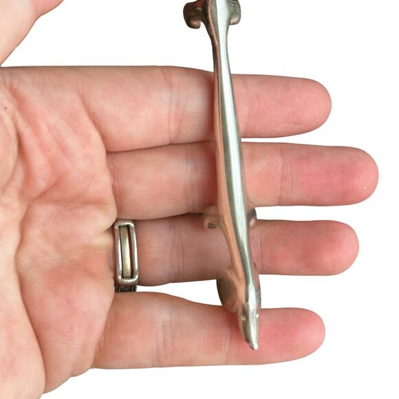 Vintage Dachshund Knife Rests in Patinated Silver Metal 1970s Set of 10 - Picture 5 of 7